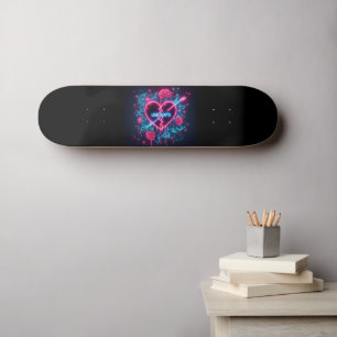 Skate Dia de os namorados Ama Machuca Neon Heart