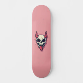 Skate Diablesse qui tire la langue sur fond rose