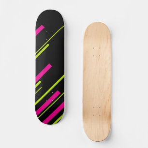 Skate Diagonais em Verde limão, rosa-quente e preto