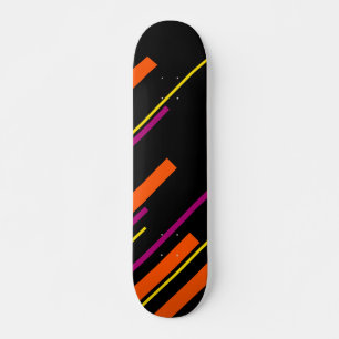 Skate Diagonais - Preto, Rosa, Laranja e Amarelo