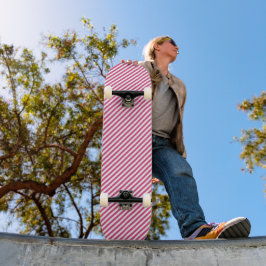 Skate Diagonal pink and white stripes pattern
