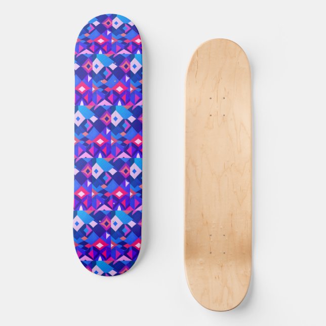 Skate Diamantes geométricos retrorreflectores em púrpura (Frente)