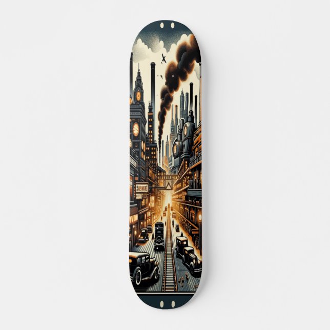 Skate "Dieselpunk Urban Landscape Deck" (Frente)