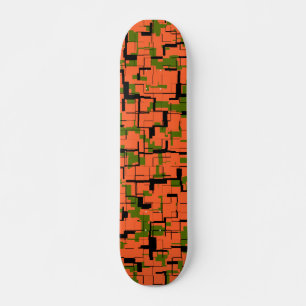 Skate Digital Camo Green Orange Black Pattern