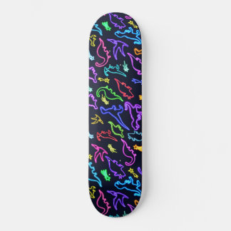Skate Dinossauros neon