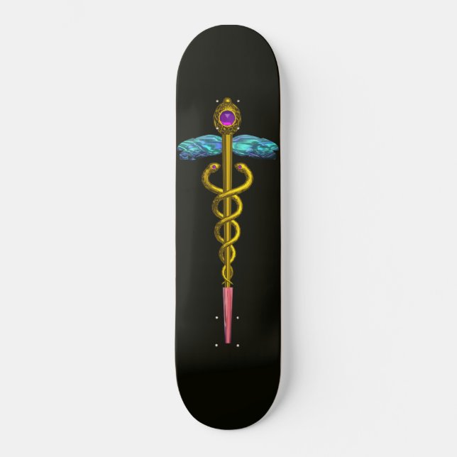 Skate DOURADO CADUCEU, preto (Frente)