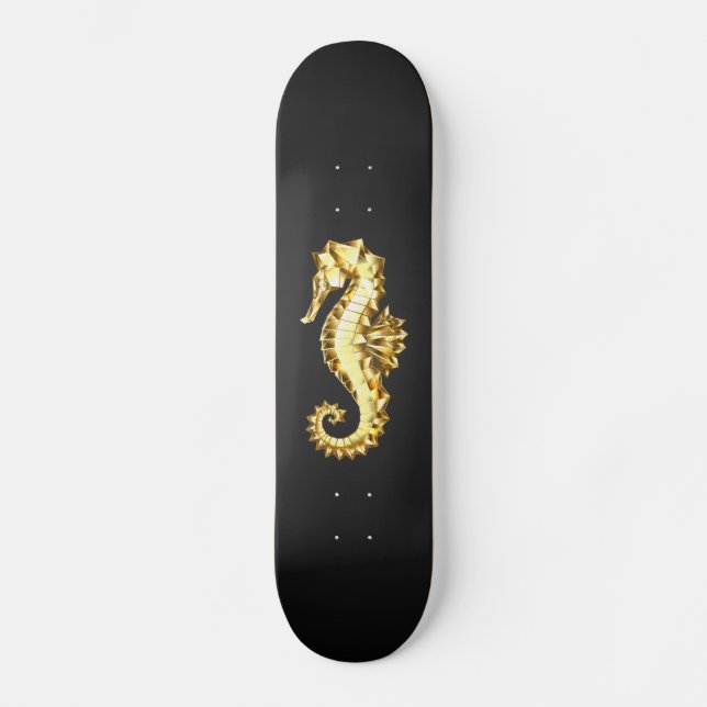Skate Dourado Cavalo de Mar Poligonal (Frente)