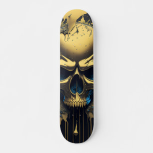 Skate Dourado crânio - Numb-Skulls Design nº 1