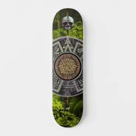 Skate Dourado Medallion Mayan Calendário Guerreiro Cavei