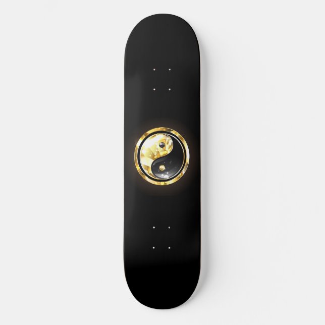 Skate Dourado Yin Yang a preto (Frente)