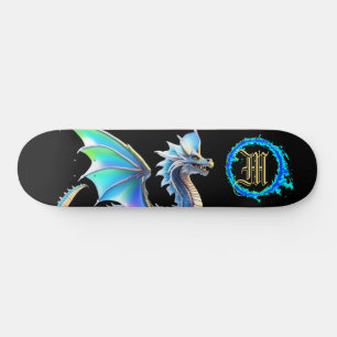 Skate *~* Dragão AZUL Elemental Dourado AP88 Metálico