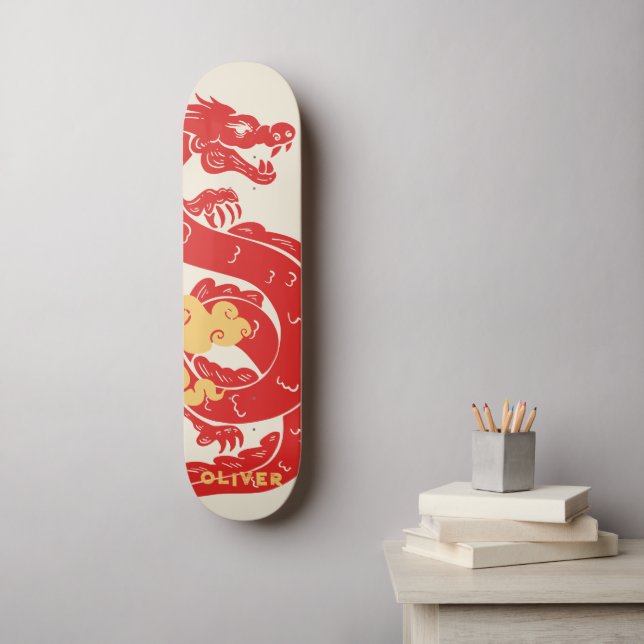 Skate Dragão Chinês Personalizado (Arte de parede)