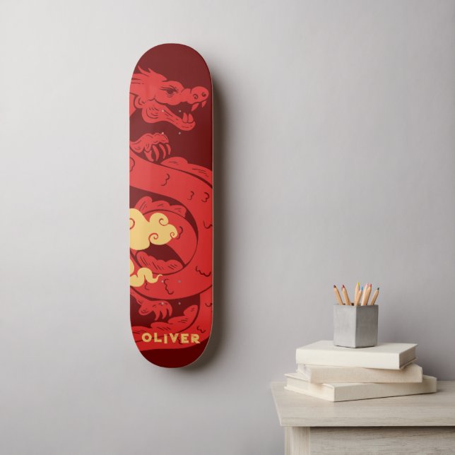 Skate Dragão Chinês Personalizado (Arte de parede)