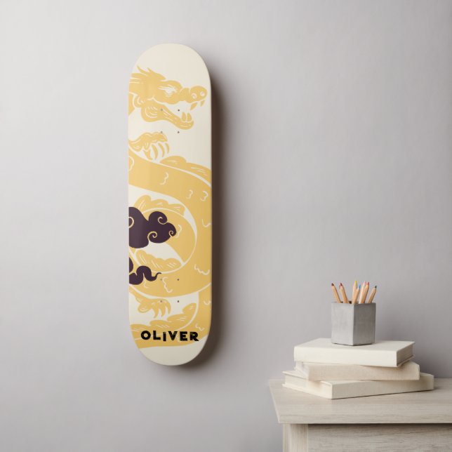 Skate Dragão Chinês Personalizado (Arte de parede)