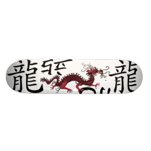 Skate Dragão chinês vermelho