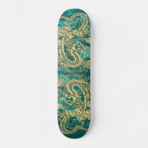 Skate Dragão Dourado Turquoise Satin Lush
