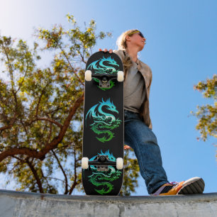 Skate Dragão Metálico Verde