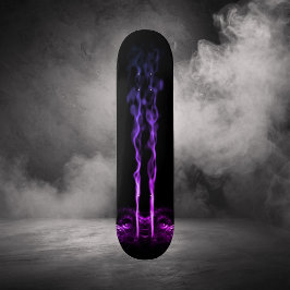 Skate Dragão Negro e Roxo Fumaça