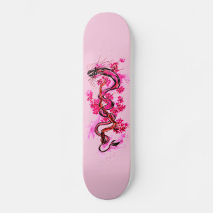 Skate Dragão Rosa e Blossomas