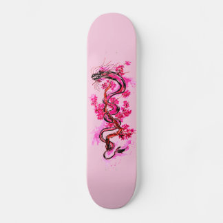 Skate Dragão Rosa e Blossomas