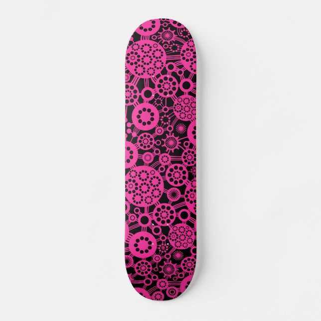 Skate Ecossistema - Rosa quente em preto (Frente)