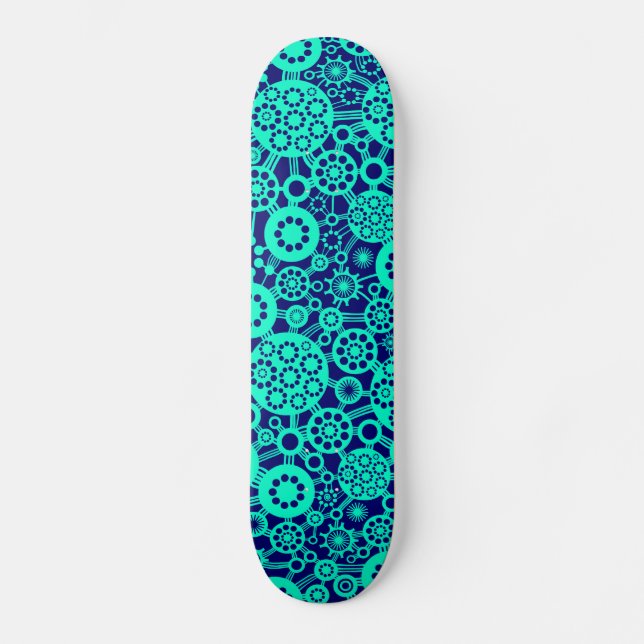 Skate Ecossistema - Turquesa em Marinho Profundo (Frente)