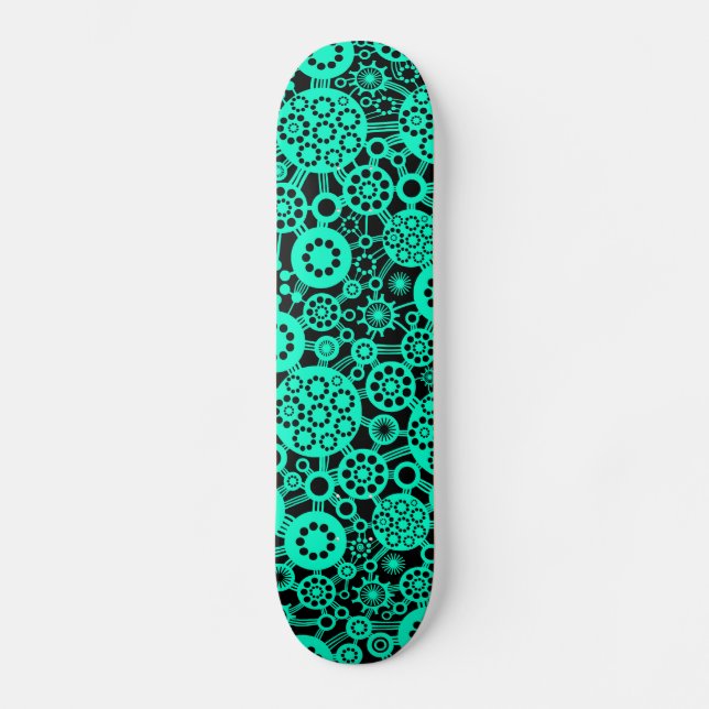 Skate Ecossistema - Turquesa em preto (Frente)