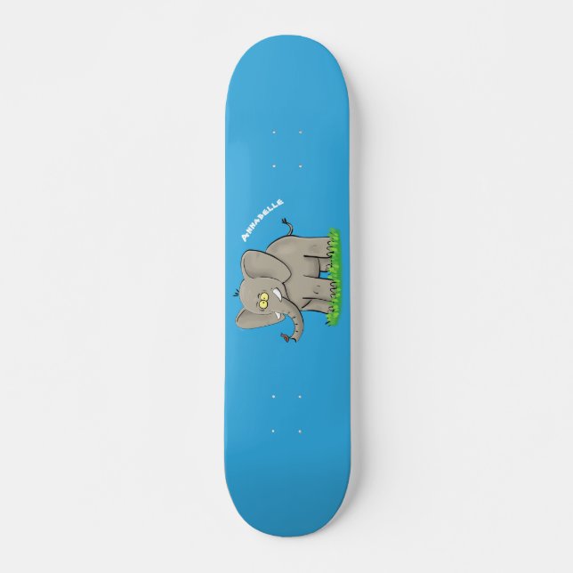 Skate Elefante engraçado e bonito com desenho animado de (Frente)
