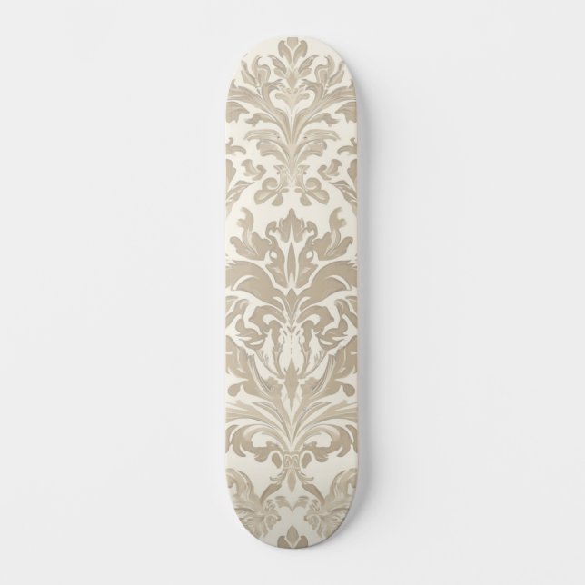 Skate Elegância de Marfim Barroco Damasko Clássico Antig (Frente)