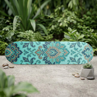 Skate Elegant Damasks Mandala Zen Geométrico Sagrado Azu