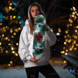 skate Elegante de Xadrez Verde e Borgonha