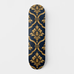 Skate Elegante Design de Motivo Vintage em Damasco Doura