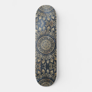 Skate Elegante Dourado Mandala Floral