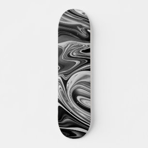 Skate Elegante Marble 7 - Líquido Preto e Branco