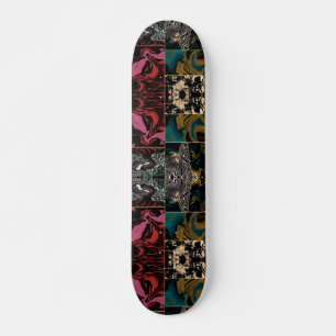 Skate Elegante Mármore Líquido Abstrato em Verde-azulado