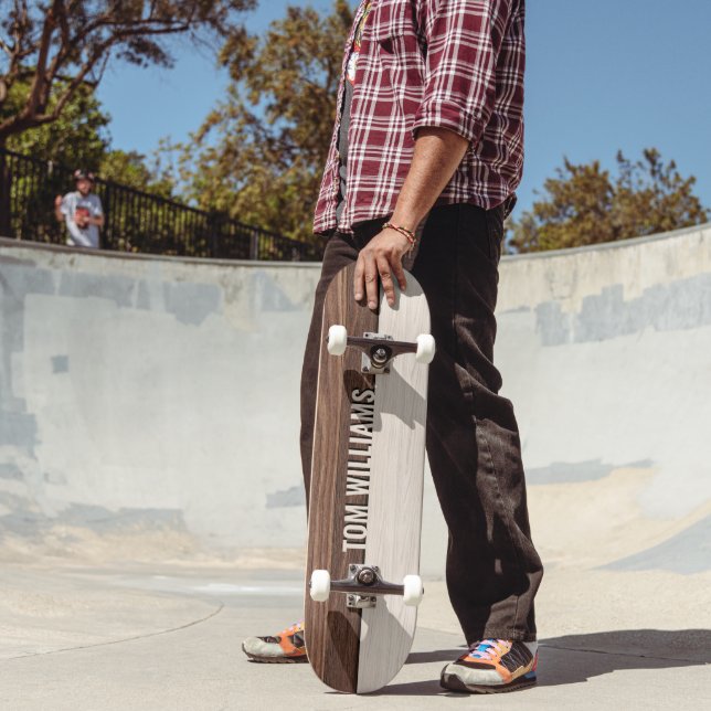 Skate Elegante Textura de madeira marrom Estilo moderno  (Ao ar livre 2)