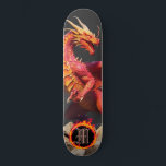 Skate *~* Elemento AP88 Dragão Elemental Fogo Feroz<br><div class="desc">(Pesquise no código AP88 para localizar itens semelhantes ) Transferência fácil para outros produtos Zazzle. Element DRAGON (DRAGÃO de elemento) com ANEL de FIRE / FLAMES / FLAME e MONOGRAMA INICIAL para seu nome - Mantenha ou edite ou exclua o texto. Este famoso skate tradicional chinês estilo personalizado pro Element...</div>