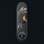 Skate *~* Elemento AP88 Dragão Elementar Azul-Ferro<br><div class="desc">(Pesquise no código AP88 para localizar itens semelhantes ) Transferência fácil para outros produtos Zazzle. Element DRAGON (DRAGÃO de elemento) com ANEL de FIRE / FLAMES / FLAME e MONOGRAMA INICIAL para seu nome - Mantenha ou edite ou exclua o texto. Este famoso skate tradicional chinês estilo personalizado pro Element...</div>