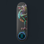 Skate *~* Elemento Azul AP88 Dragão Elemental Fierce<br><div class="desc">(Pesquise no código AP88 para localizar itens semelhantes ) Transferência fácil para outros produtos Zazzle. Element DRAGON (DRAGÃO de elemento) com ANEL de FIRE / FLAMES / FLAME e MONOGRAMA INICIAL para seu nome - Mantenha ou edite ou exclua o texto. Este famoso skate tradicional chinês estilo personalizado pro Element...</div>