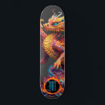 Skate *~* Elemento de Fogo AP88 Dragão Elemental<br><div class="desc">(Pesquise no código AP88 para localizar itens semelhantes ) Transferência fácil para outros produtos Zazzle. Element DRAGON (DRAGÃO de elemento) com ANEL de FIRE / FLAMES / FLAME e MONOGRAMA INICIAL para seu nome - Mantenha ou edite ou exclua o texto. Este famoso skate tradicional chinês estilo personalizado pro Element...</div>