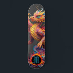 Skate *~* Elemento de Fogo AP88 Dragão Elemental<br><div class="desc">(Pesquise no código AP88 para localizar itens semelhantes ) Transferência fácil para outros produtos Zazzle. Element DRAGON (DRAGÃO de elemento) com ANEL de FIRE / FLAMES / FLAME e MONOGRAMA INICIAL para seu nome - Mantenha ou edite ou exclua o texto. Este famoso skate tradicional chinês estilo personalizado pro Element...</div>