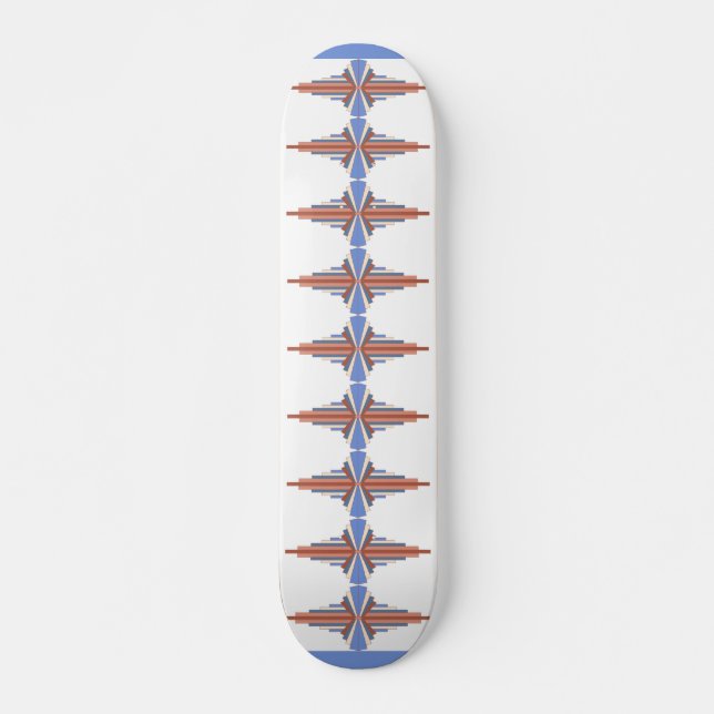 Skate Elementos de arte deco em ouro rosa e azul (Frente)