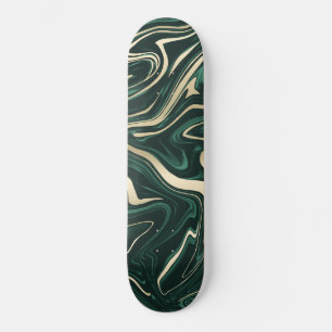 Skate Emerald Green Black Gold Marble #3 (Faux Foil)  