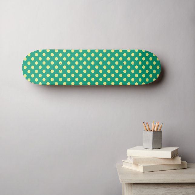 Skate Emerald Green com Bolinhas amarelas por STaylor (Arte de parede (Horz))