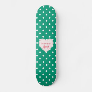 Skate Emerald Green Heart com nome