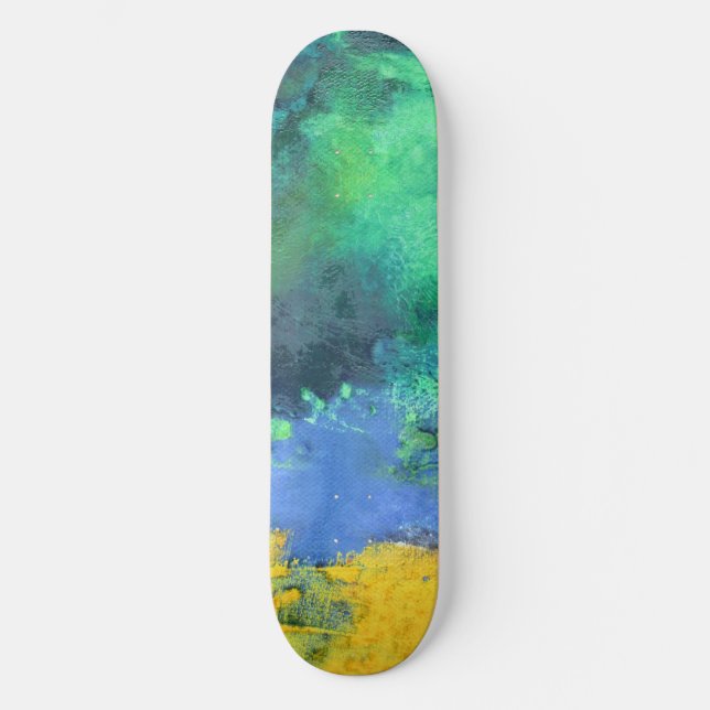 Skate Emerald Ocean Aquamarine Abstrato (Frente)