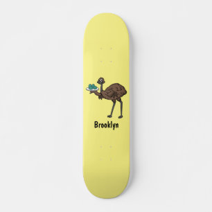 Skate Emu com ilustração de desenho animado de ovos