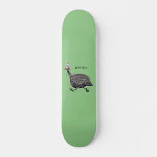 Skate Engraçado desenho animado de aves Guineafowl