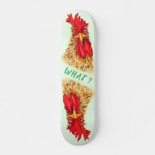 Skate Engraçado Surpreendido, Curioso Galo. - Divertime
