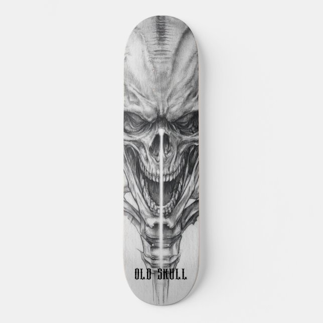 Skate Esboço de Caveira Antiga (Frente)